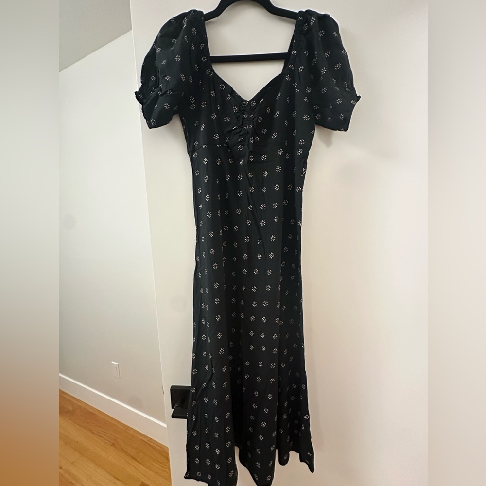 Madewell Black and White Ruffled Tiered Maxi Dress